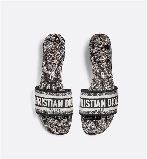 dior dway slides black|Dior dway heeled slide.